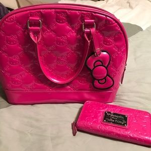 COPY - Loungefly Hello Kitty 2012 pink embossed purse and wallet set